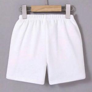 Kadın Beli Lastikli Mini Düz Şort - Beyaz