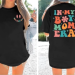 Kadın Bisiklet Yaka Kısa Kol Baskılı T-shirt - Siyah