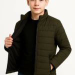 Erkek Çocuk Şişme Mont Hafif ve Sıcak Tutucu Fermuarlı Su İtici Mont Kapüşonuz - Haki