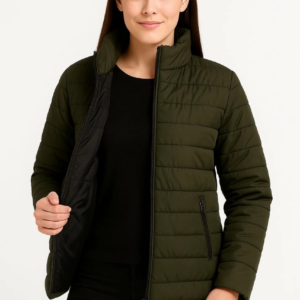 Kadın Bomber Mont Ceket – Su İtici Kumaş, Kapitone Astarlı, Fermuarlı, Kışlık - Haki