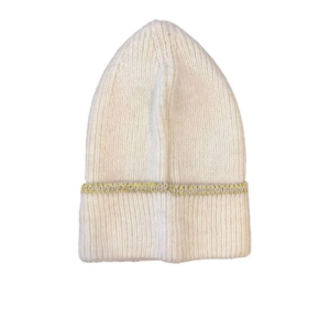 Kadın Dokuma Simli Triko Bere - Beyaz