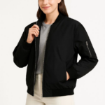 Kadın Bomber Mont Ceket Fermuarlı Kapitone İçi Astarlı Su İtici Regular Fit Yandan - Siyah