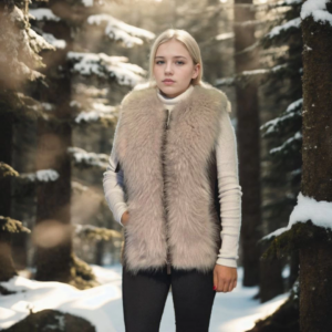 Kadın Kolsuz Fermuarlı Yelek - Kahve