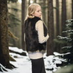 Kadın Kolsuz Fermuarlı Yelek - Siyah