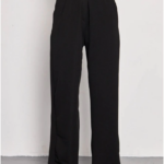 Kadin Likralı Cirt Kapama Siyah Palazzo Pantolon - Siyah