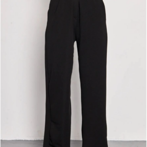 Kadin Likralı Cirt Kapama Siyah Palazzo Pantolon - Siyah