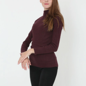 Kadın Tam Boğazlı Fitilli Likrali Koşkorse Badi - Bordo