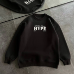 Kadın Üç İplik Bisiklet Yaka Baskılı SweatShirt - Siyah