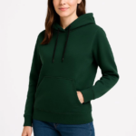 Kadın Üç İplik Kapüşonlu Kanguru Cepli Sweatshirt hoodie - Haki