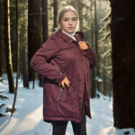 Kadın Uzun Kollu Hakiki Deri Ceket - Bordo