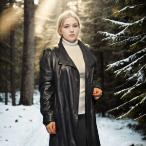 Kadın Uzun Kollu Hakiki Deri Ceket - Siyah