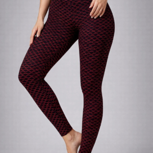 Kadın Yüksek Bel Toparlayıcı Likralı Büzgülü Tayt - Kırmızı