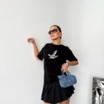 Kısa Kol Baskılı T-shirt - Siyah