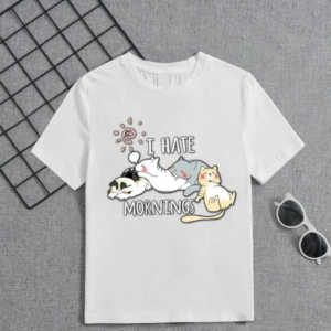 Kız Çocuk Bisiklet Yaka Baskılı T-Shirt - Beyaz