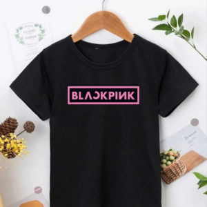 Kız Çocuk Bisiklet Yaka Baskılı T-Shirt - Siyah