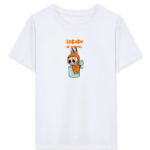 Kız Labubu Çocuk Baskılı T-Shirt - Beyaz