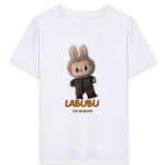 Kız Labubu Çocuk Baskılı T-Shirt - Beyaz