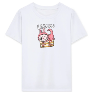 Kız Labubu Çocuk Baskılı T-Shirt - Beyaz