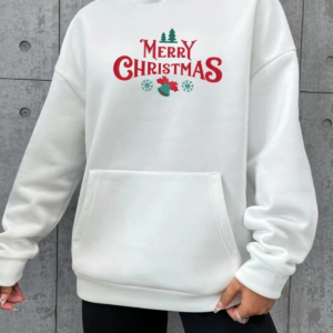 Merry Chrıstmas Sweatshirt & Hodie - Beyaz