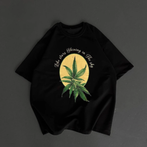 ERKEK  Baskılı Oversize Bisiklet Yaka T-shirt- Siyah