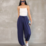 Osy Modal Yumuşak Dokulu Şalvar Pantalon - Lacivert