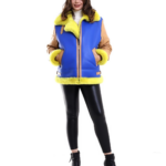 Kadın Koyun Derisi Pilot Hakiki Kürk - Sarı