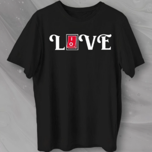 Sevgililer Günü İçin Özel Tasarım Love Baskılı T-shirt - Siyah