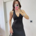 Sırt dekolteli Uzun Elbise - Siyah