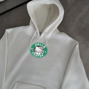 Üç İplik Penye Uzun Kol Kapüşonlu SweatShirt - Beyaz