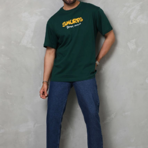 ERKEK Basic Bisiklet Yaka Oversize T-Shirt - Yeşil