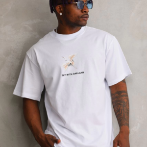 ERKEK Baskılı Oversize T-Shirt - Beyaz