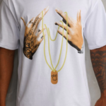 ERKEK Baskılı Oversize T-Shirt - Beyaz