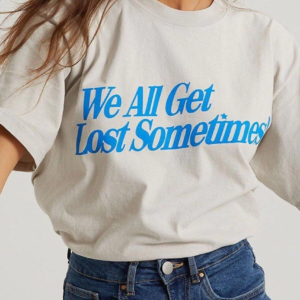 Kadın Baskılı Oversize T-Shirt - Beyaz