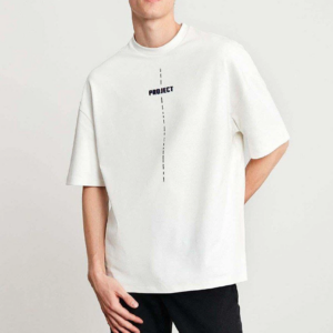 ERKEK Baskılı Oversize T-Shirt - Beyaz