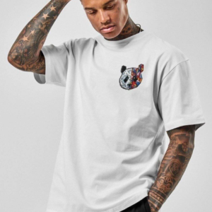 ERKEK Baskılı Oversize T-Shirt - Beyaz