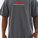 ERKEK Baskılı Oversize T-Shirt - Füme