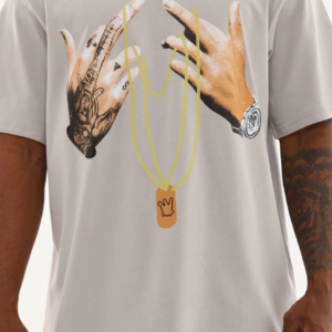 ERKEK Baskılı Oversize T-Shirt - Gri