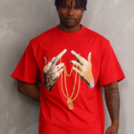 ERKEK Baskılı Oversize T-Shirt - Kırmızı