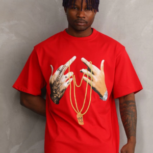 ERKEK Baskılı Oversize T-Shirt - Kırmızı