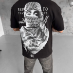 ERKEK Baskılı Oversize T-Shirt - Siyah