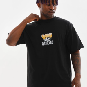 ERKEK Baskılı Oversize T-Shirt - Siyah