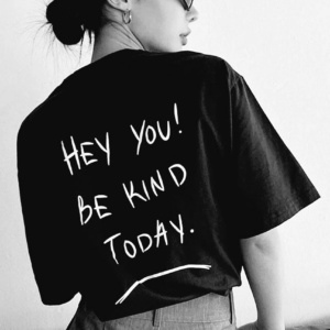 Kadın Baskılı Oversize T-Shirt - Siyah