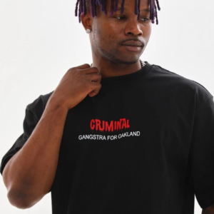 ERKEK Baskılı Oversize T-Shirt - Siyah