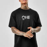 ERKEK Baskılı Oversize T-Shirt - Siyah