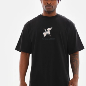 ERKEK Baskılı Oversize T-Shirt - Siyah