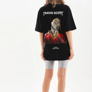 Kadın Baskılı Oversize T-Shirt - Siyah