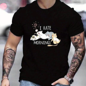 ERKEK Baskılı Oversize T-Shirt - Siyah