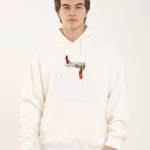 ERKEK Baskılı Oversize Üç İplik Kapüşonlu Sweatshirt - Beyaz