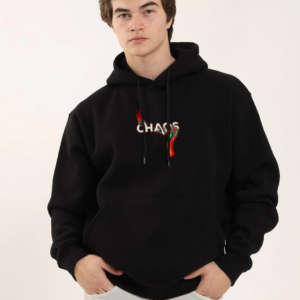 ERKEK Baskılı Oversize Üç İplik Kapüşonlu Sweatshirt - Siyah