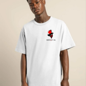 ERKEK Bisiklet Yaka Baskılı Oversize T-Shirt - Beyaz